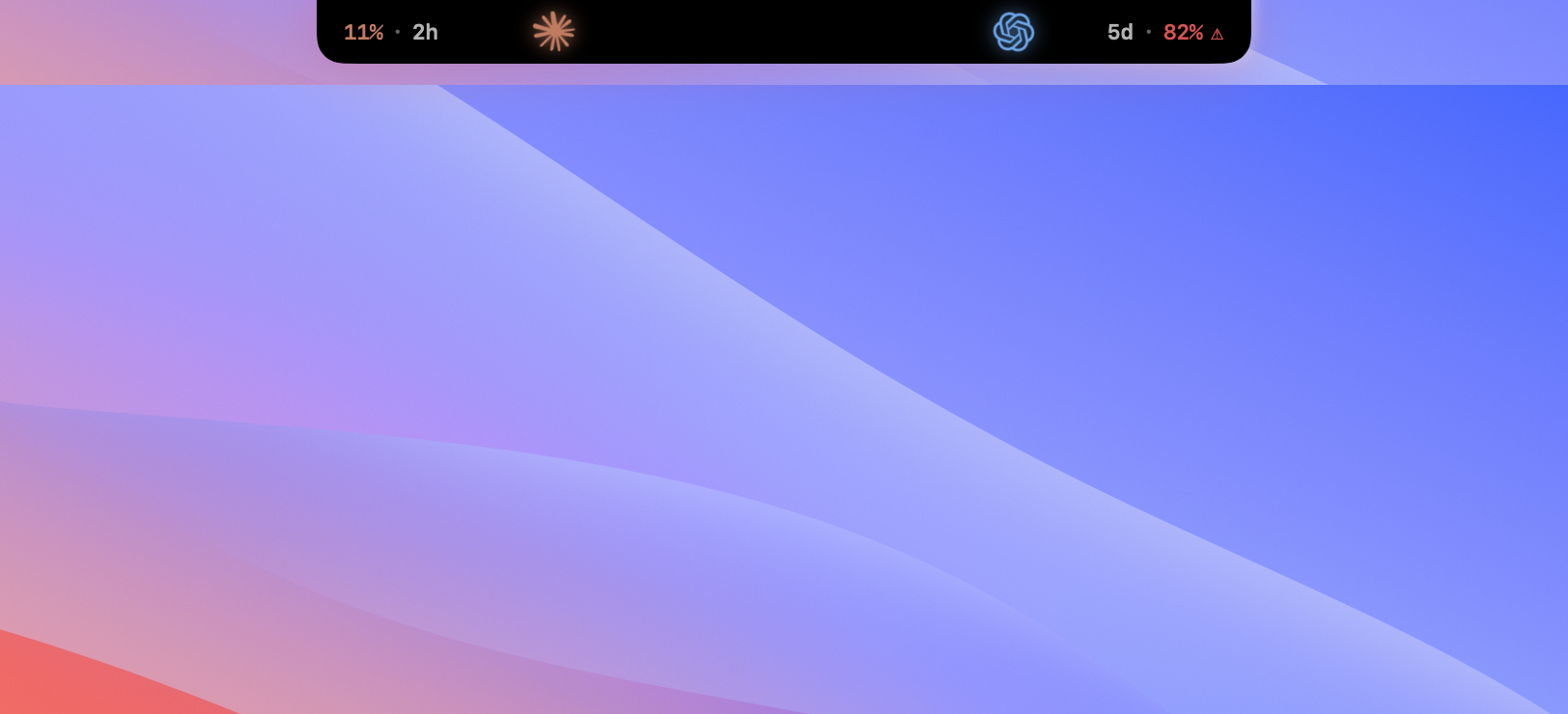 Agent Island running in the macOS top bar
